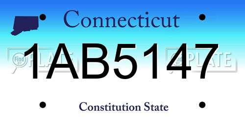 1AB5147 Connecticut License Plate