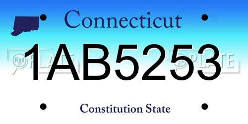 1AB5253 Connecticut License Plate