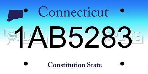 1AB5283 Connecticut License Plate