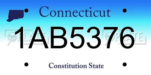 1AB5376 Connecticut License Plate