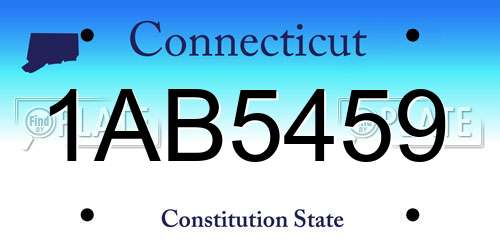1AB5459 Connecticut License Plate