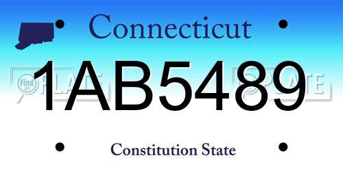 1AB5489 Connecticut License Plate