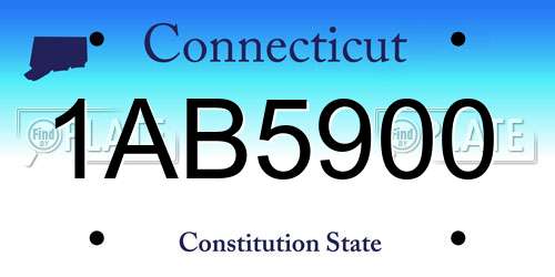 1AB5900 Connecticut License Plate