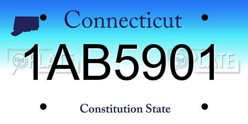 1AB5901 Connecticut License Plate