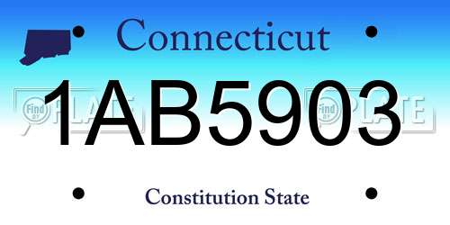 1AB5903 Connecticut License Plate