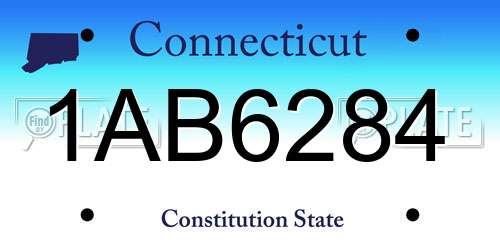 1AB6284 Connecticut License Plate