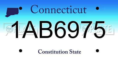 1AB6975 Connecticut License Plate