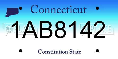 1AB8142 Connecticut License Plate