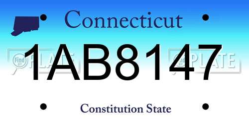 1AB8147 Connecticut License Plate