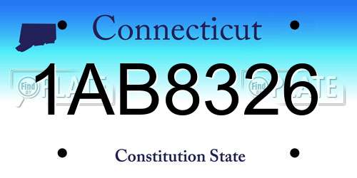 1AB8326 Connecticut License Plate