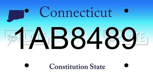 1AB8489 Connecticut License Plate