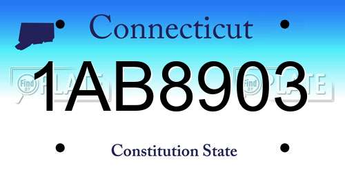 1AB8903 Connecticut License Plate