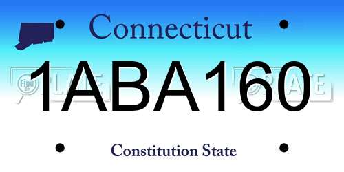 1ABA160 Connecticut License Plate