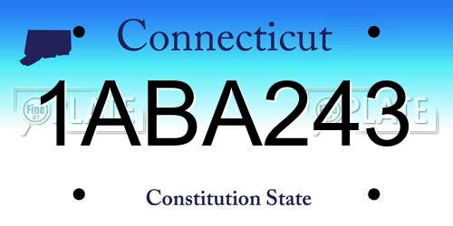1ABA243 Connecticut License Plate