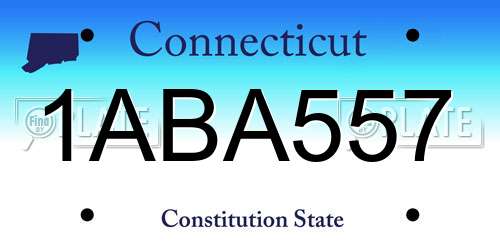 1ABA557 Connecticut License Plate