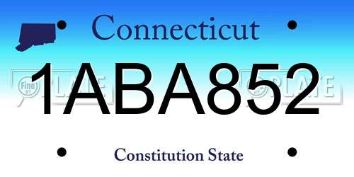 1ABA852 Connecticut License Plate