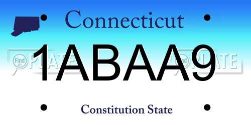 1ABAA9 Connecticut License Plate