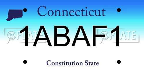 1ABAF1 Connecticut License Plate