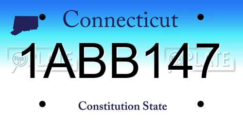 1ABB147 Connecticut License Plate