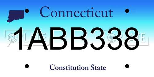 1ABB338 Connecticut License Plate