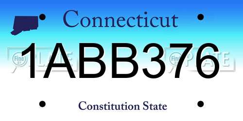 1ABB376 Connecticut License Plate