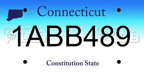 1ABB489 Connecticut License Plate