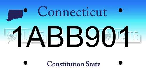 1ABB901 Connecticut License Plate