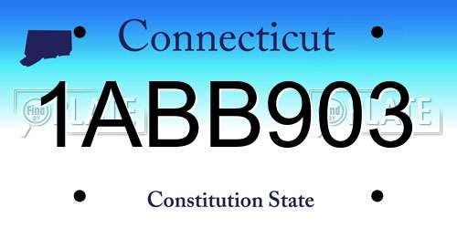 1ABB903 Connecticut License Plate