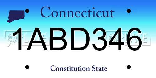 1ABD346 Connecticut License Plate