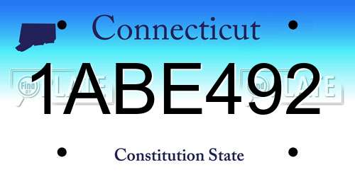 1ABE492 Connecticut License Plate
