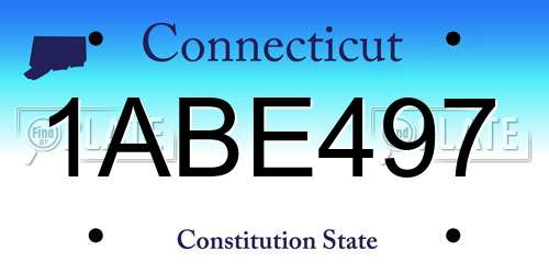 1ABE497 Connecticut License Plate