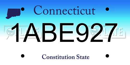 1ABE927 Connecticut License Plate