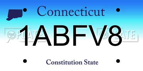 1ABFV8 Connecticut License Plate
