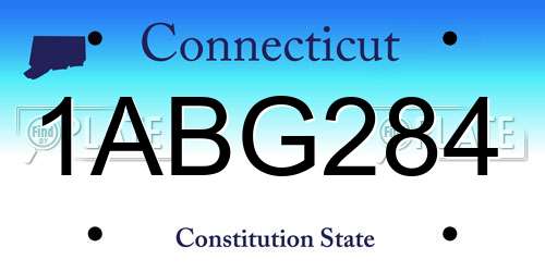 1ABG284 Connecticut License Plate