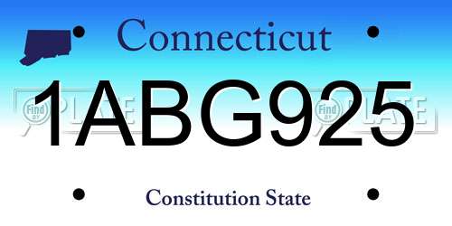 1ABG925 Connecticut License Plate