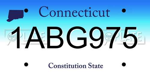 1ABG975 Connecticut License Plate