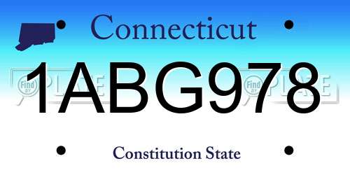1ABG978 Connecticut License Plate