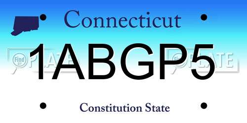 1ABGP5 Connecticut License Plate