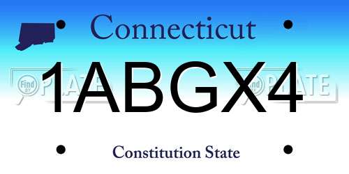 1ABGX4 Connecticut License Plate