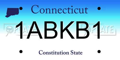 1ABKB1 Connecticut License Plate