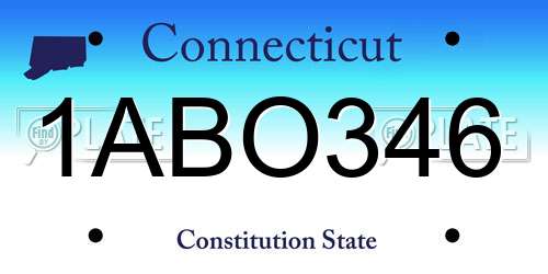 1ABO346 Connecticut License Plate