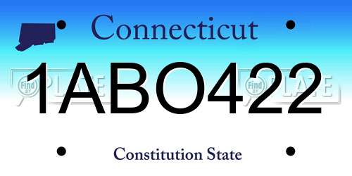 1ABO422 Connecticut License Plate