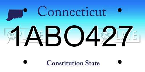1ABO427 Connecticut License Plate