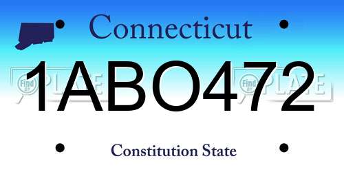1ABO472 Connecticut License Plate