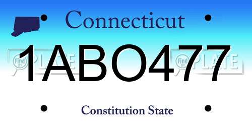 1ABO477 Connecticut License Plate
