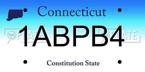 1ABPB4 Connecticut License Plate