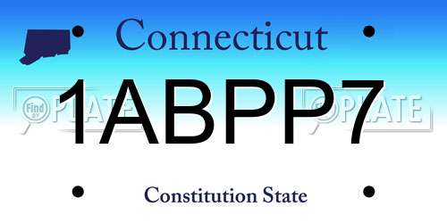 1ABPP7 Connecticut License Plate