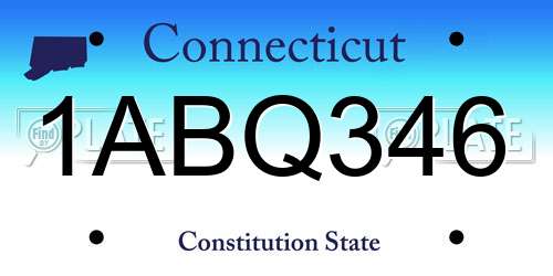 1ABQ346 Connecticut License Plate