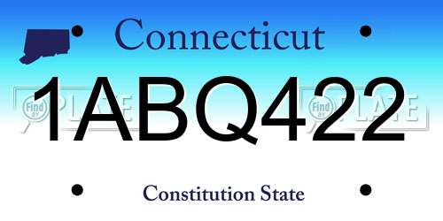 1ABQ422 Connecticut License Plate