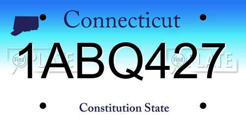 1ABQ427 Connecticut License Plate